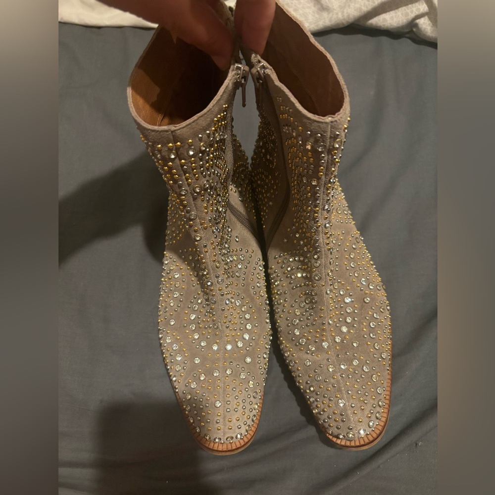 Free People x Jeffrey Campbell Rhinestone Boots Size 9